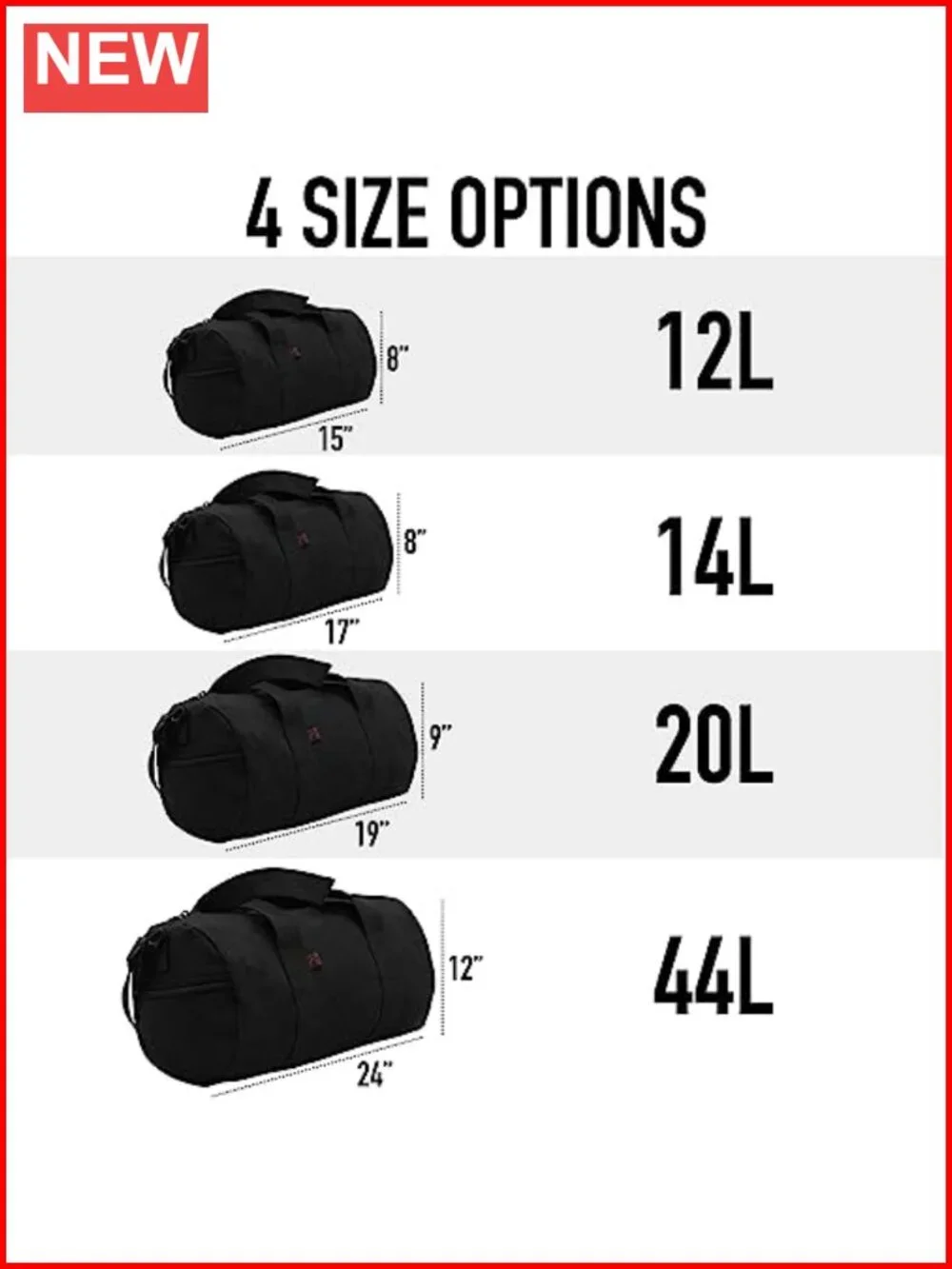Heavy-Duty Canvas Shoulder Duffle Bag - Rugged Travel Gym Gear
